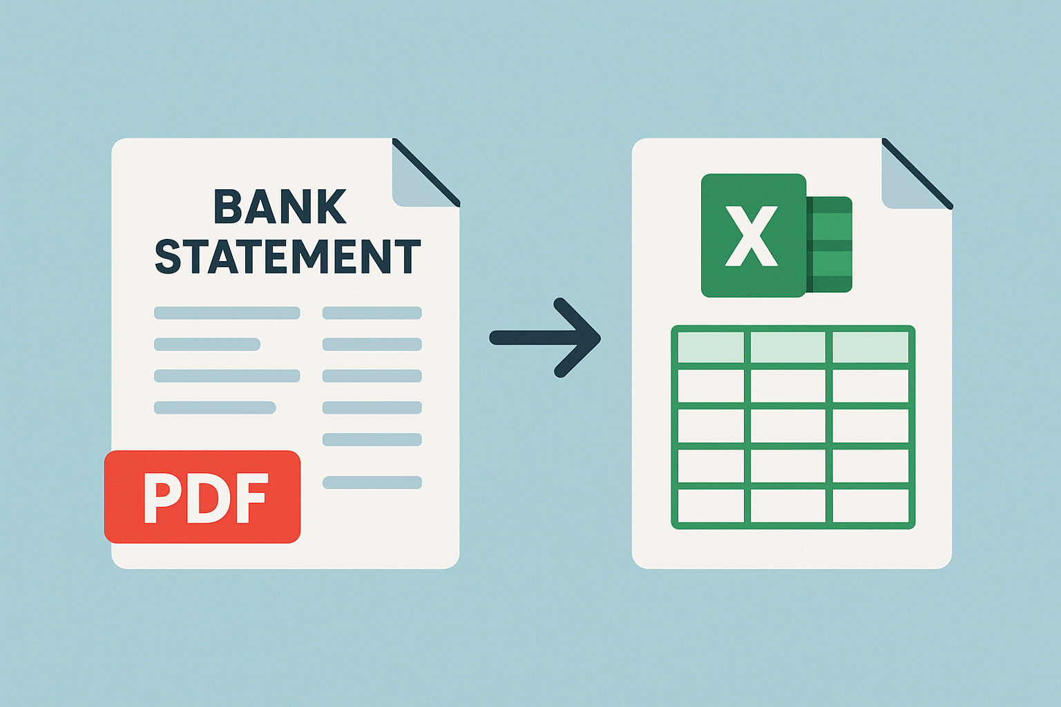Bank Statement to Excel Illustration